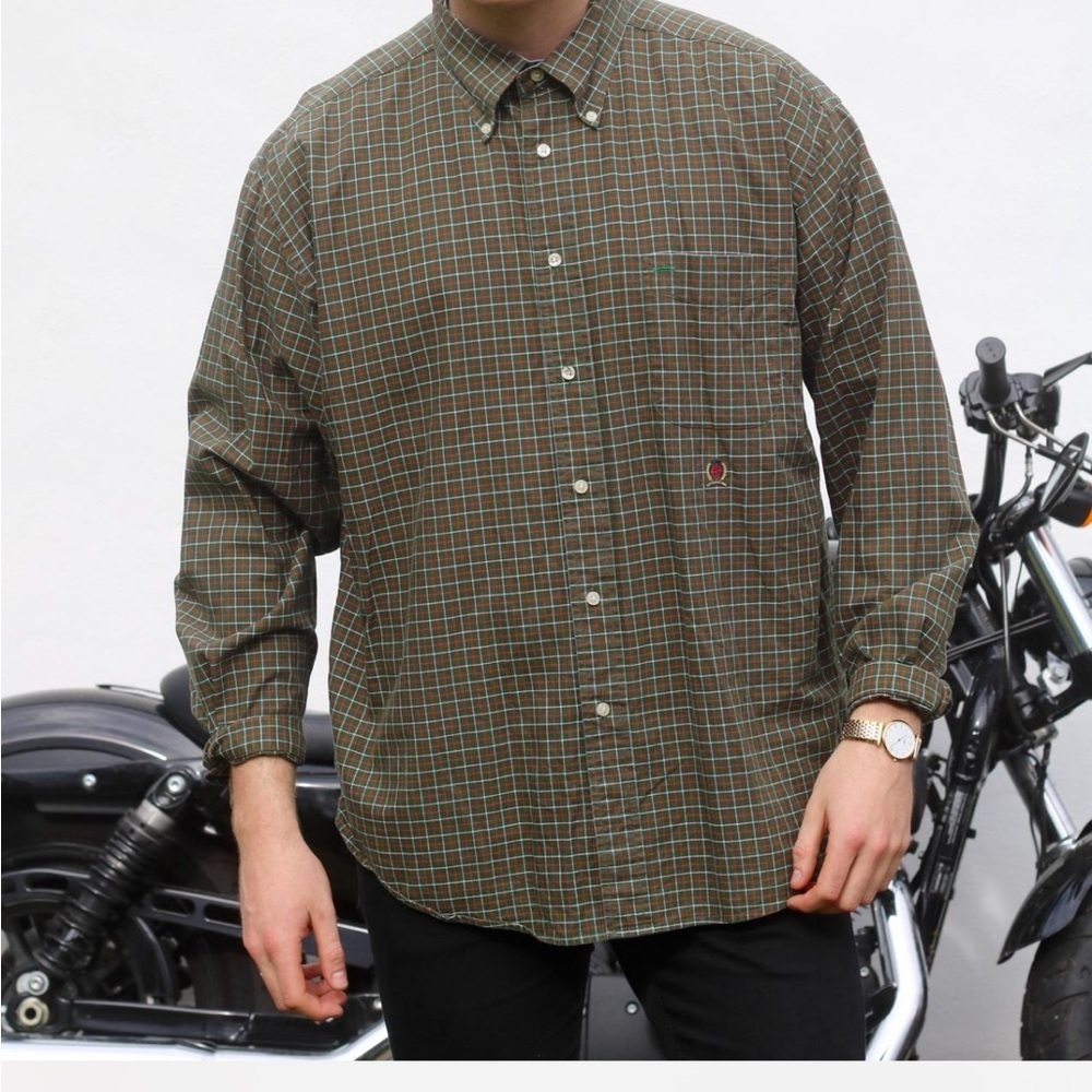 Tommy Hilfiger USA Tattersall Green Check Button Shirt